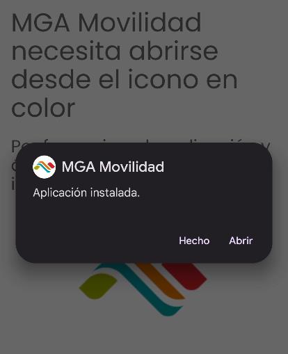 Icono en pantalla de inicio